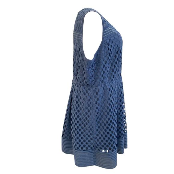 Size 26 Lane Bryant Slate Blue Lace Sleeveless Dress Plus Curvy Party Dress - Picture 4 of 8